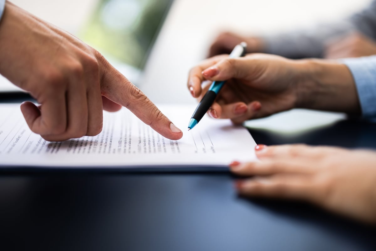 Professional signing contract documents